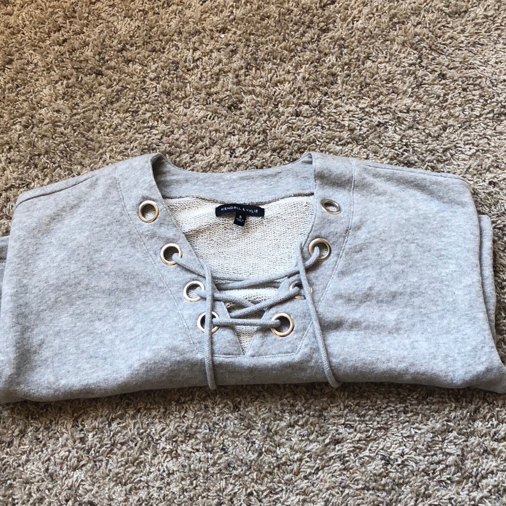 Laced Cropped Sweatshirt